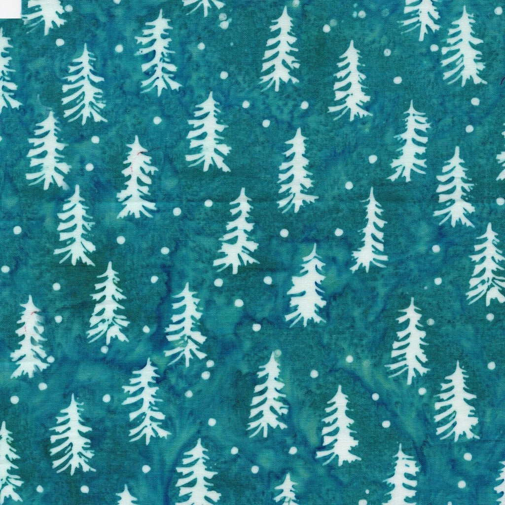 Lumin Fabrics - Retro Holidays - Carol Moellers - Retro Trees Teal Carribbean