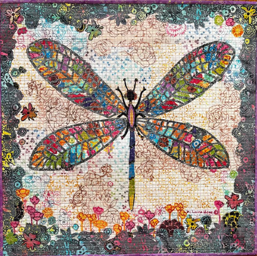 Dragonfly #1 Collage Quilt Kit by Laura Heine.