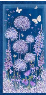 Michael Miller Beau Allium panel with 24-inch repeat allium floral motifs