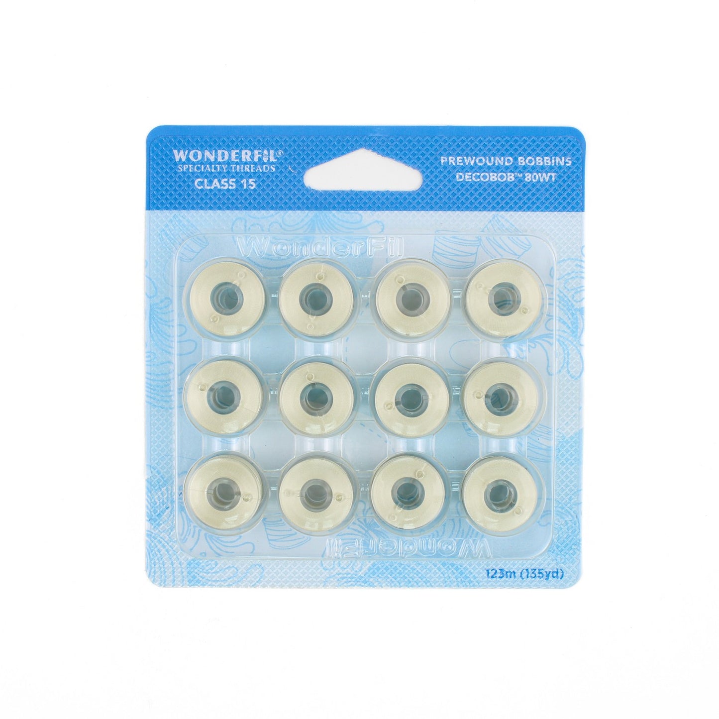WonderFil Decobob prewound bobbin antique white DB112 80wt class 15 machine quilting