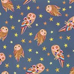 Michael Miller Enchanted Unicorns Enchanted Owls Navy fabric