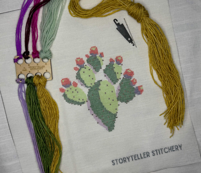 Storyteller Stitchery - Prickly Pear Needlepoint Kit - 18 Mesh Canvas