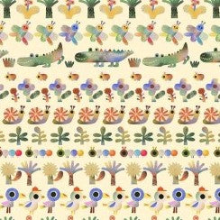 Michael Miller Alligator Parade Butter quilting cotton