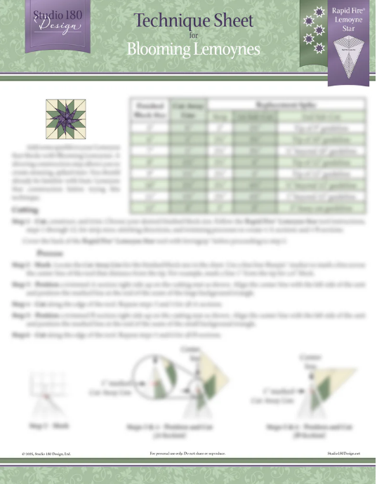 Deb Tucker's Studio 180 Design - Blooming Lemoyne Technique Sheet