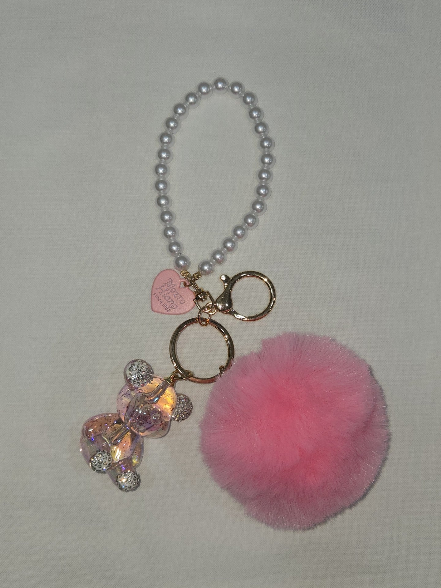 Bling Bear Keychain - Pink