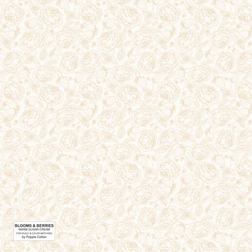 Blooms and Berries Warm Sugar Cream quilting fabric