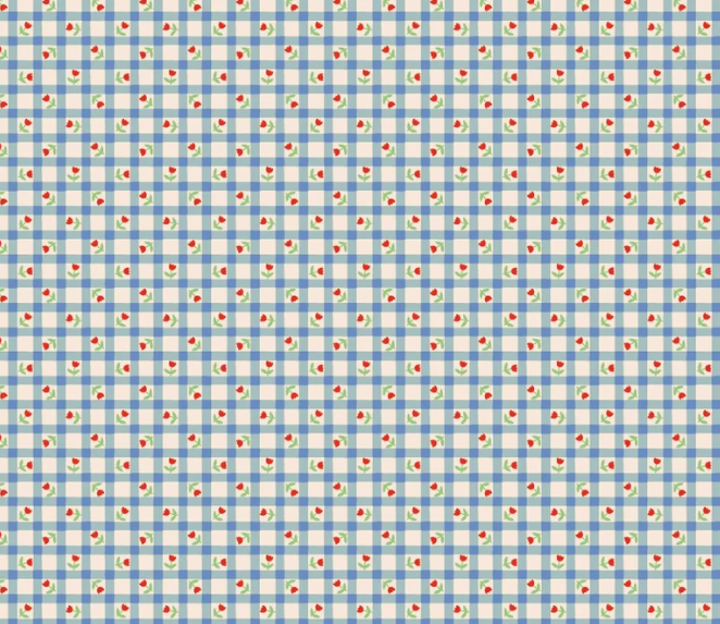 Poppie Cotton - Bluebells & Buttercups - Tulip Kisses Periwinkle
