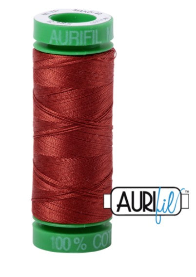 Aurifil Cotton Mako 40wt 150m terracotta orange thread spool
