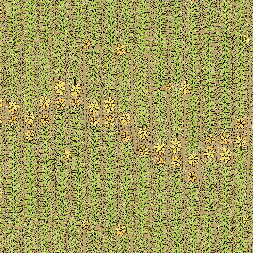 Windham Laura Heine Flowers on Main Stem to Stem Limestone 54893-8 fabric