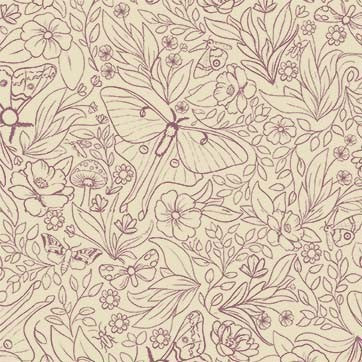 Michael Miller Floral Flight creme nocturnal quilting fabric