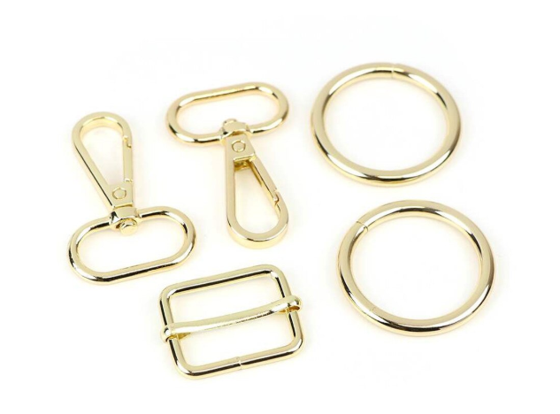 Sallie Tomato Ferris Hardware Kit gold finish bag making rings snaps