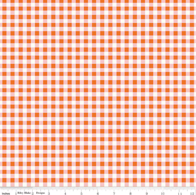 Riley Blake - Minki Kim - Cotton Nook - Cotton Nook Plaid Orange - C17976-ORANGE