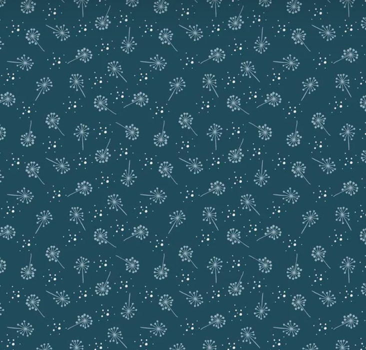 Sweetest Embrace Teal Blowflowers Studio e quilting fabric