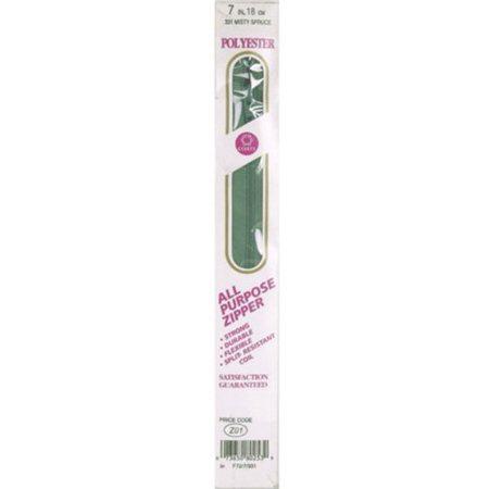 All purpose 7 inch misty spruce green zipper notion