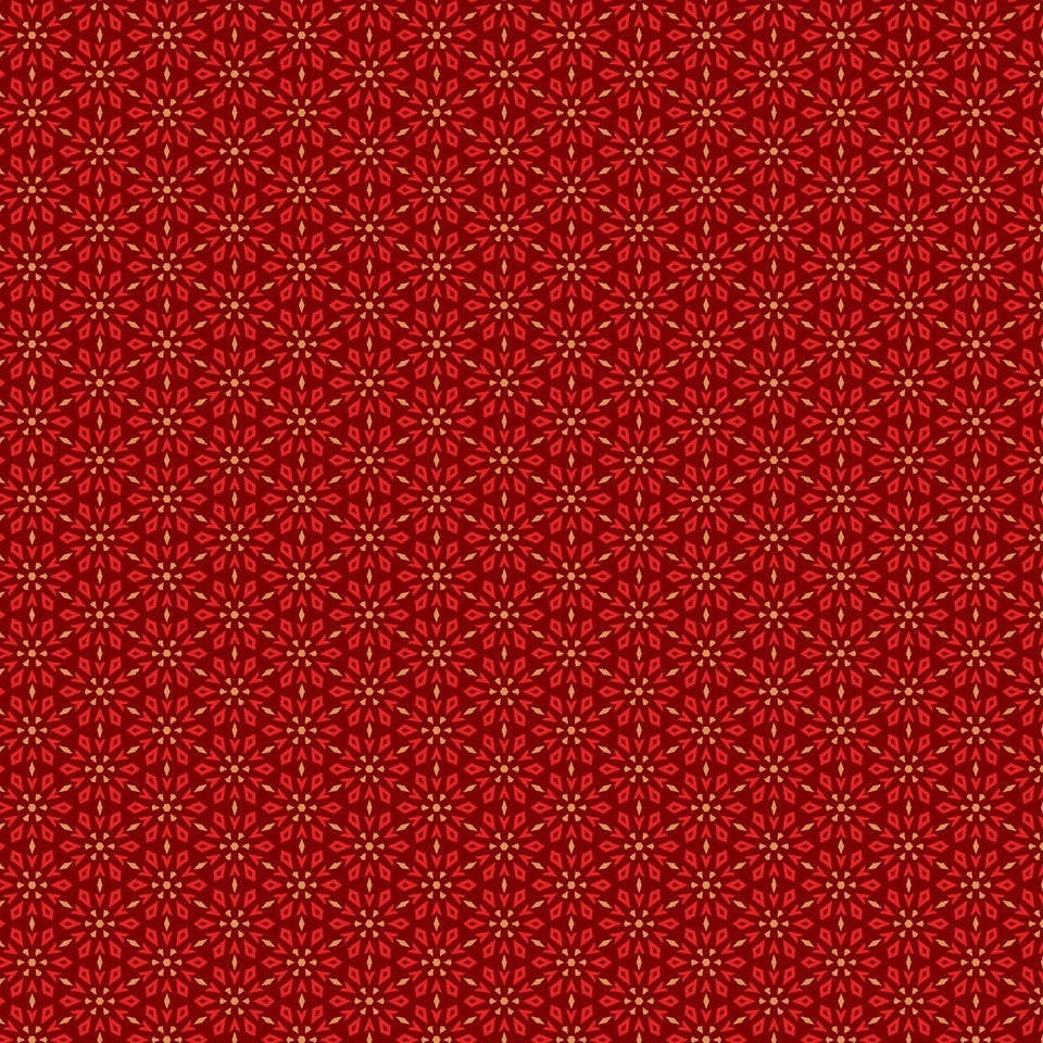 Blank - Holly Jolly Calico - Amelia Designs - 4674-88 Crimson