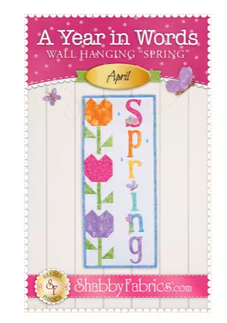 A Year in Words Wall Hangings Spring April pattern