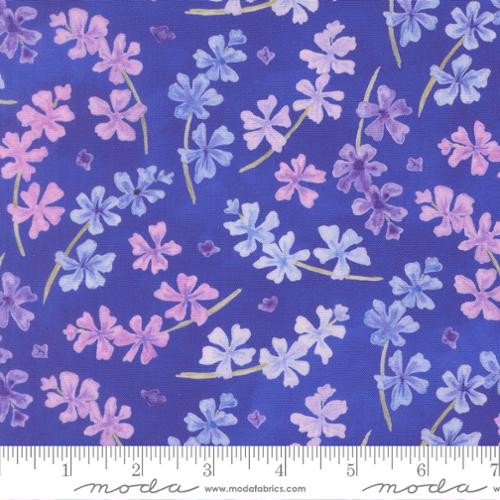 Moda Delphinium Janet Clare Dark Blue Lilac Florals quilting cotton