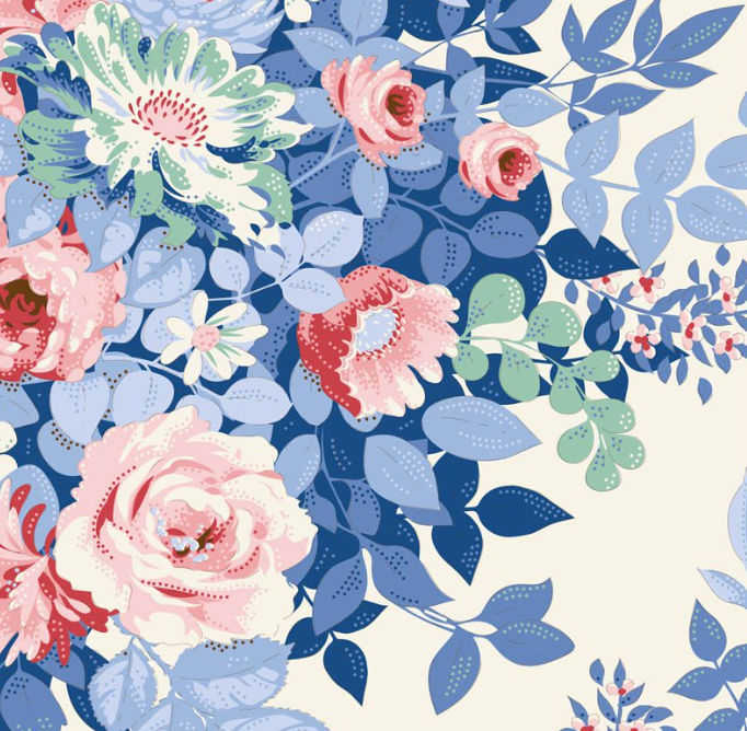 Tilda - Something Blue - Whimsyflower Cream - 100665