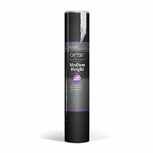 Medium weight tear-away black embroidery stabilizer 15 inch x 10 yards