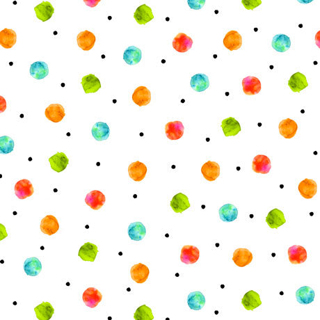 QT Fly Free Dots White quilting cotton