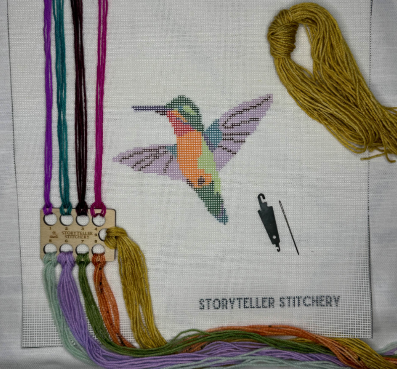 Storyteller Stitchery - Hummingbird Needlepoint Kit - Small Southwest Desert Design