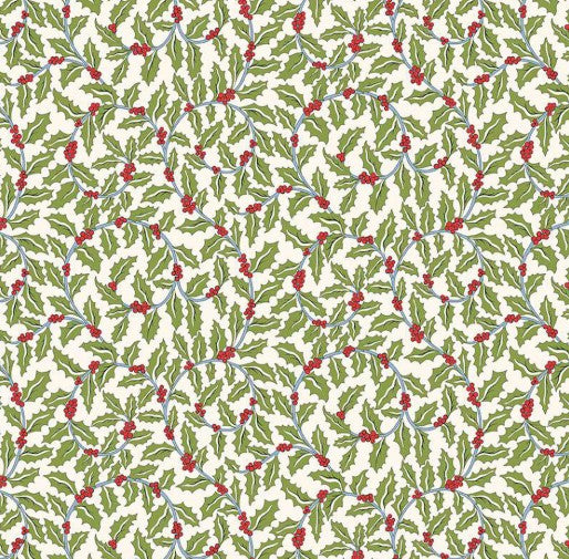 Liberty Festive Greetings Swirling Holly B Tana Lawn cotton fabric