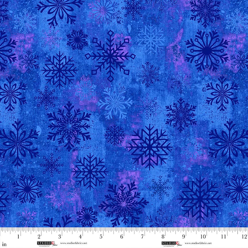 Studio E Snowburst 8398-77 Admiral blue quilting cotton fabric