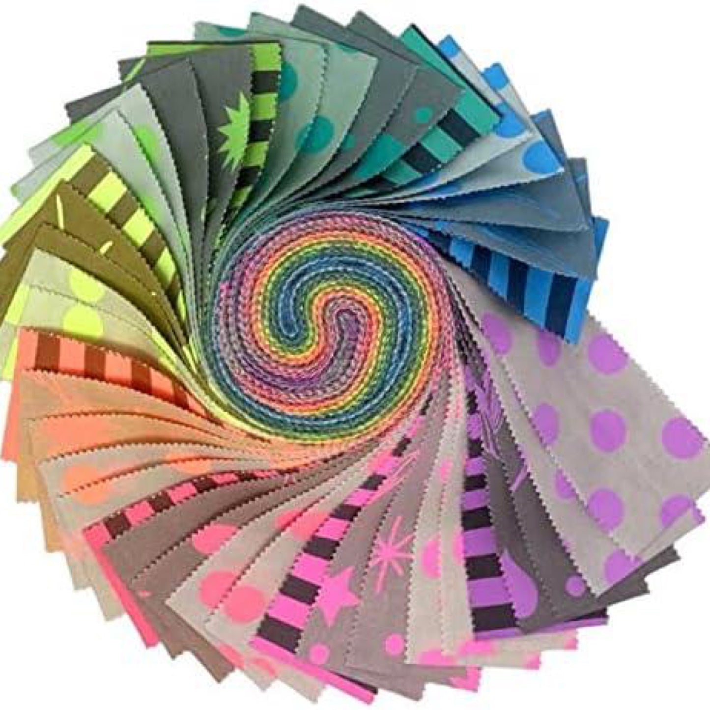 Tula Pink Neon True Colors Design Roll 2.5 inch strips precut