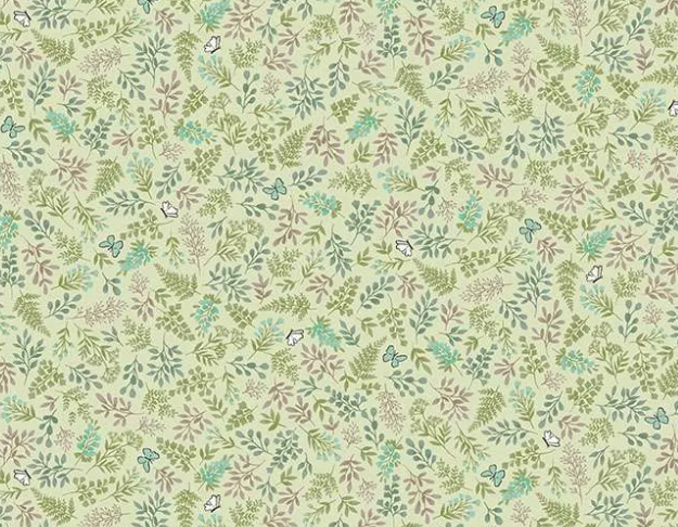 Makower UK Little Ones Foliage Green 192G baby quilting cotton