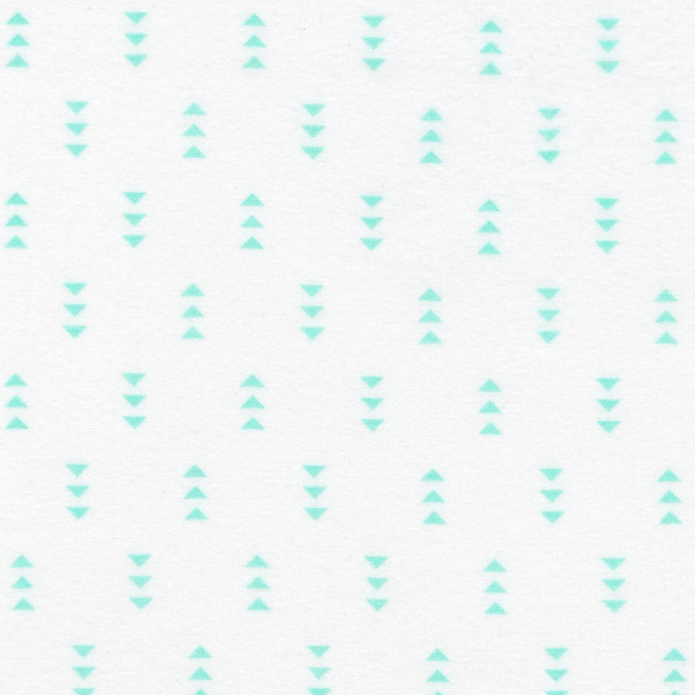 Cozy Cotton Flannel, Triangles, Sea Mist