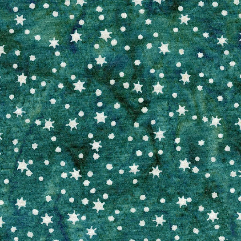 Lumin Fabrics - Retro Holidays - Carol Moellers - Retro Stars Teal Carribbean
