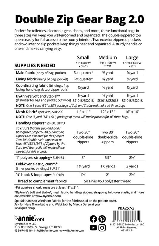 Double Zip Gear Bag 2.0 - Pattern