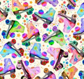 Michael Miller - Retro Skate Night -Neon Roller Dreams - DDC12948-CREM-D