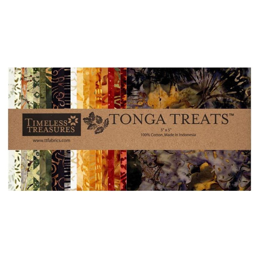 Timeless Treasures - Tonga Treats - 5" Squares 42 pieces - Ember