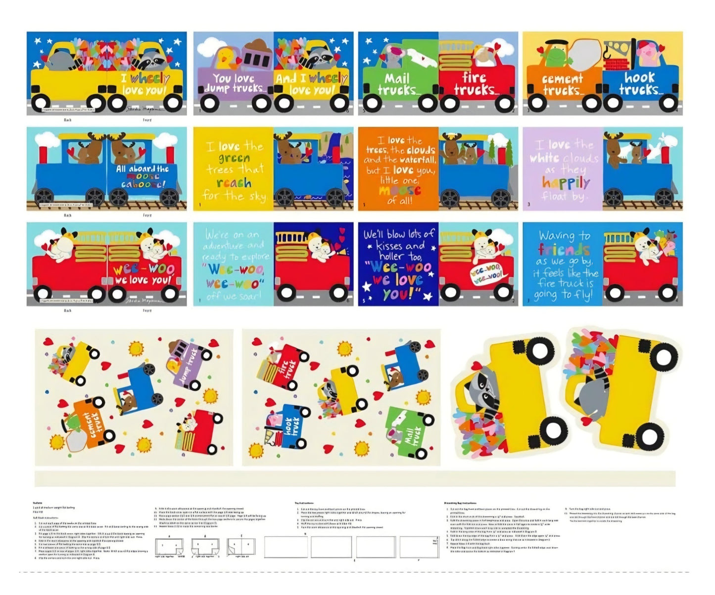 Studio E Huggable and Loveable 15 Things That Go panel 8838BP-01 baby vehicle fabric