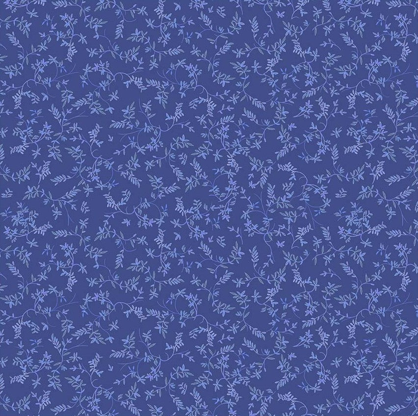 Windham China Blue Flowing Vine 54938-4 Cobalt quilting cotton fabric