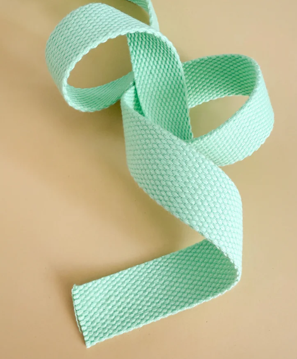 Minki Kim - 1'' Wide Cotton Webbing - Sweet Mint - Sold by the Yard
