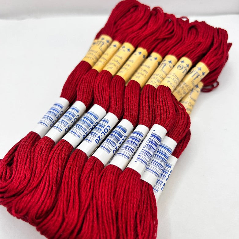 Solid six strand embroidery floss Soldier Red 8.7 yards
