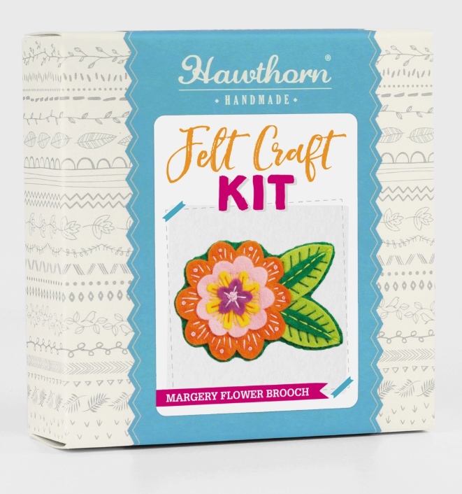 Hawthorn Handmade - Margery Flower Felt Craft Brooch Kit | Complete Craft Kit