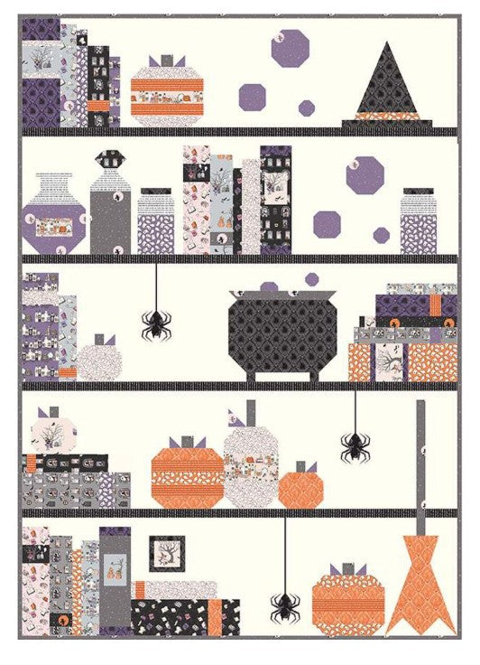Riley Blake Spooky Shelfie quilt pattern by Melissa Mortenson