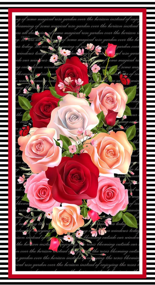 Blank - La Vie En Rose - 4220P Black - Panel 24'