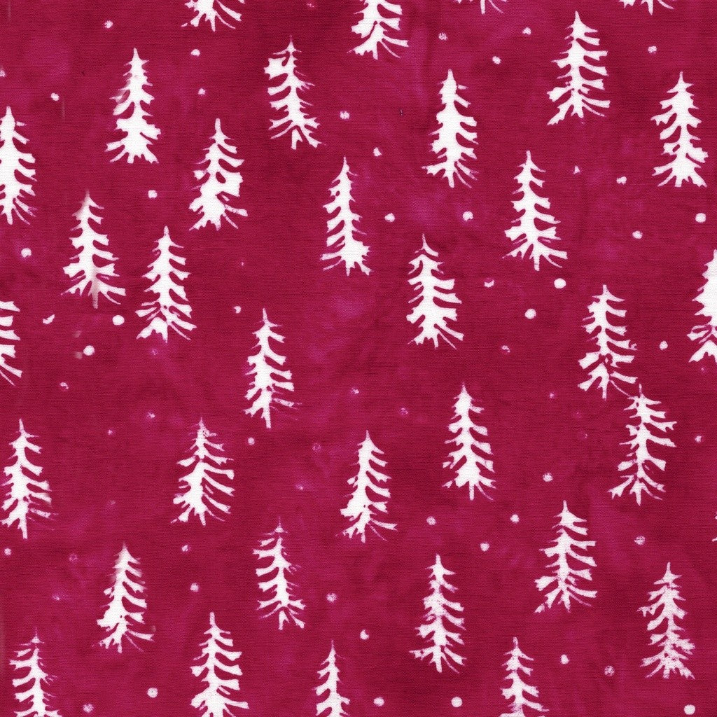 Lumin Fabrics - Retro Holidays - Carol Moellers - Retro Trees Red Cardinal