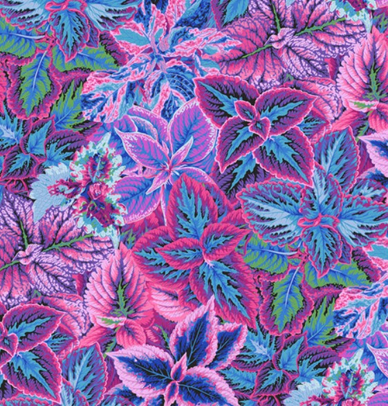 Kaffe Fassett Bold Leaves Blue quilting fabric