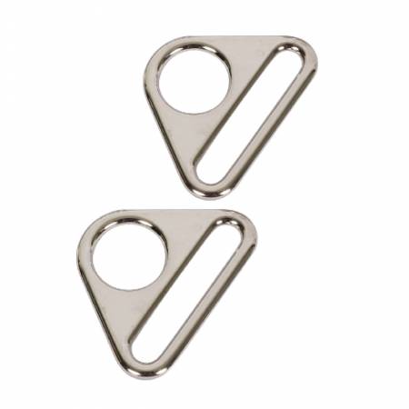 1.5 inch triangle rings nickel bag hardware set of two