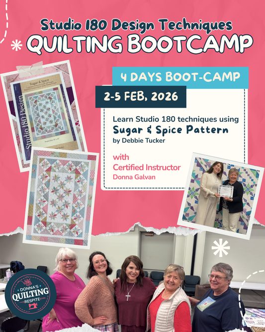 Quilting Bootcamp: Studio 180 Design Techniques  with Certified Instructor Donna Galvan