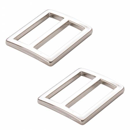1 inch flat widemouth sliders nickel bag hardware set of two