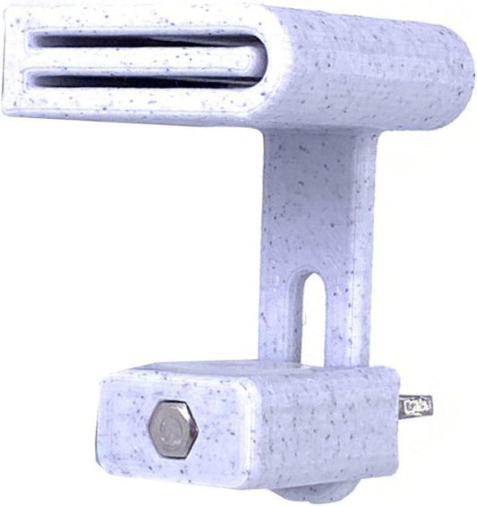 White speckled lock with a hexagonal bolt on a white background