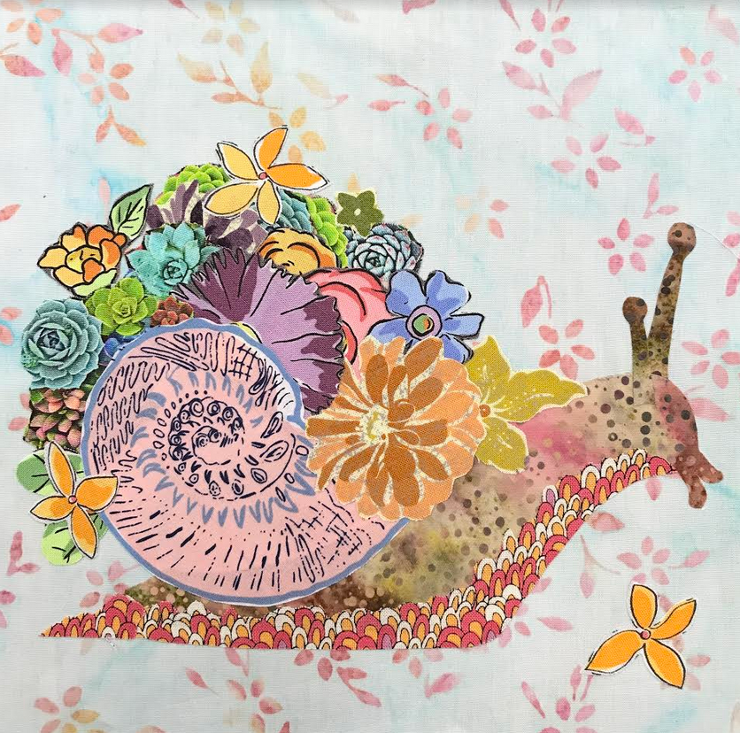 Introduction to Collage Class beginner fabric collage instruction