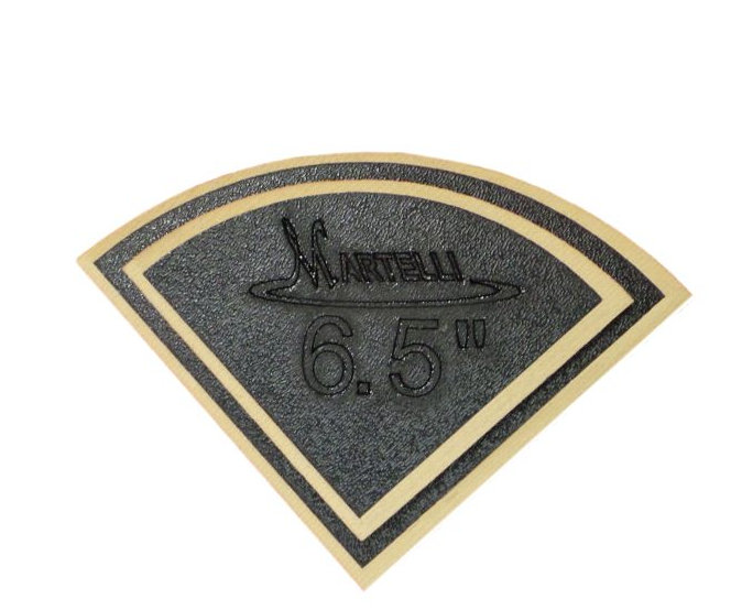 Diamond-shaped patch with 'Marucci' branding and '6.5"' text on a white background