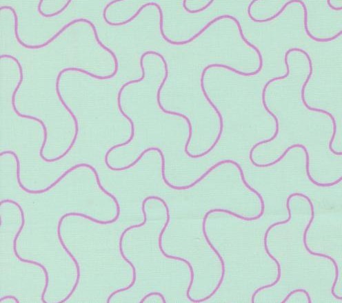 Wavy line pattern in pink on a light green background